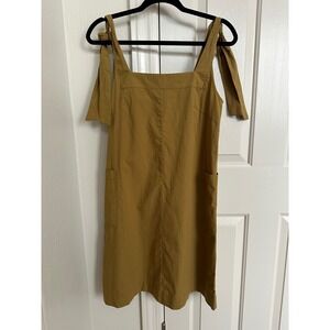 Ice Bird Mustard Ochre Cotton Tie Shoulder Midi Dress - NWT - Size S